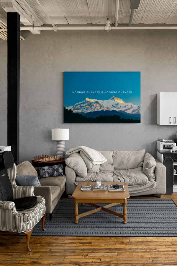 nothings changes if nothing changes motivational canvas wall painting