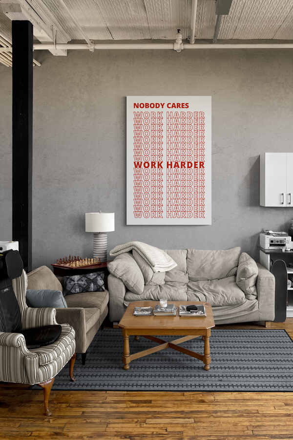 nobody cares motivational canvas wall painting 