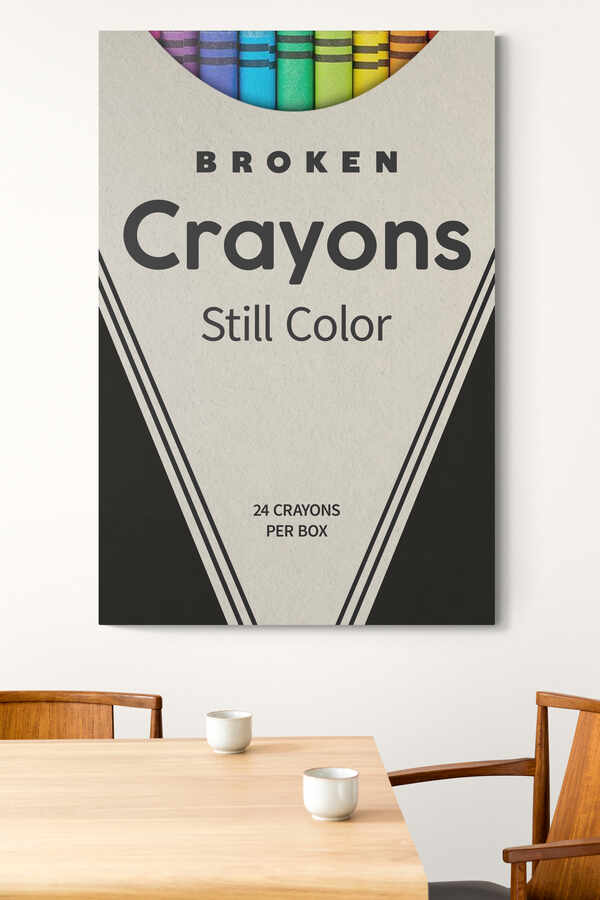 broken crayons motivational canvas wall art