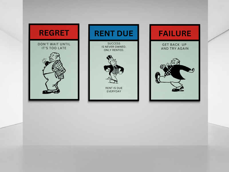 motivational and inspirational monopoly canvas wall art by redroar 
